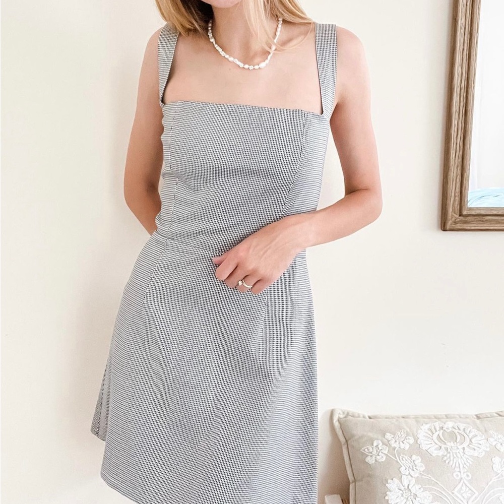 Reformation houndstooth mini dress